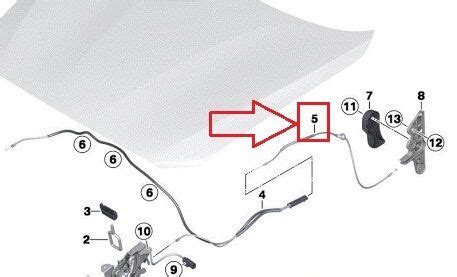 Bmw Genuine Series Bonnet Engine Hood Front Lock Release Cable