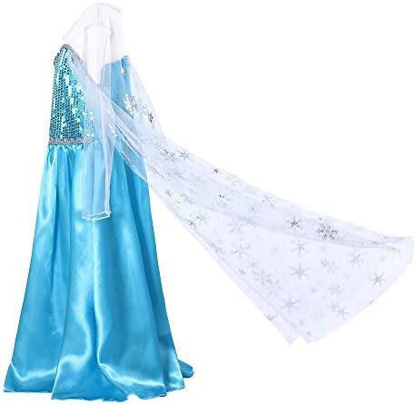 Yosicil Ni As Disfraz De Princesa Elsa Con Capa Y Accesorios Vestido