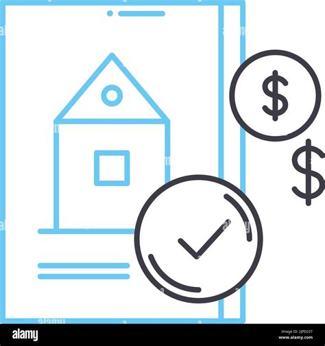 Loans And Mortage Line Icon Outline Symbol Vector Illustration