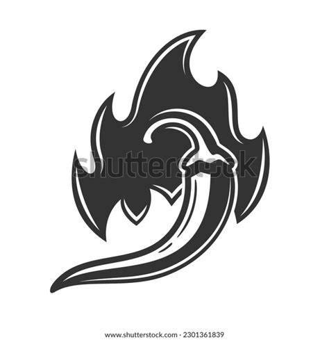 Chili Pepper Fire Isolated On White Stock Vector Royalty Free