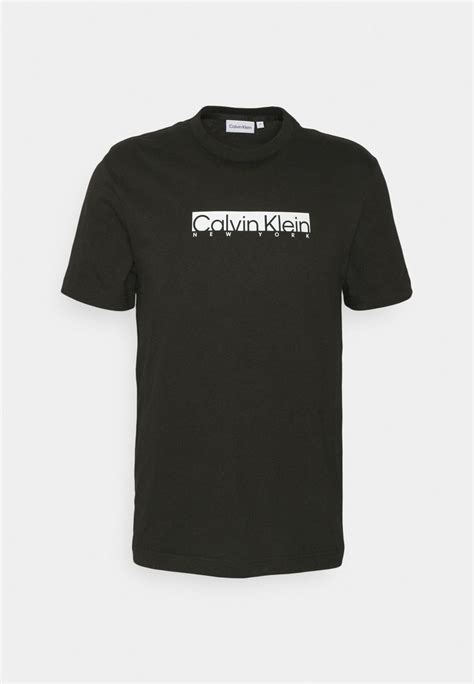 Calvin Klein New York Box Logo T Shirt Med Print Blacksvart