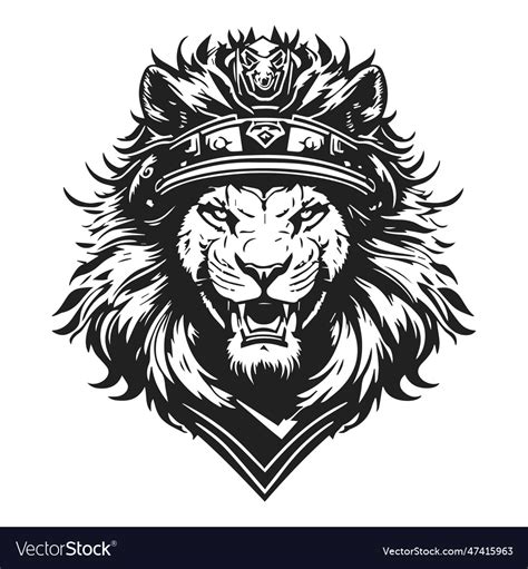 Symbol of a dashing lion king Royalty Free Vector Image