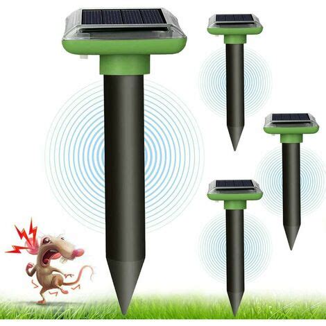 AlwaysH Mole Repellents,Solar Mole Repeller,Ultrasonic Snake Repeller 4 Pcs,Ultrasonic Terminal ...