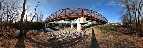 Raccoon Creek Pedestrian Bridge 2009 Granville Ohio 360 Panorama