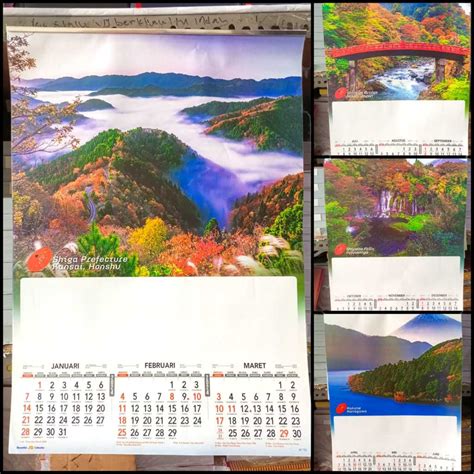 Jual Kalender Dinding Wall Kalender Triwulan Tahun Motif Bunga