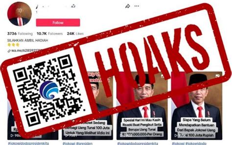 HOAKS Akun TikTok Jokowi Berisi Konten Giveaway Sukoharjonews