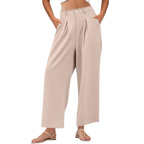 Dengdeng Wide Leg Yoga Pants Women Business Casual Elastic High Waisted