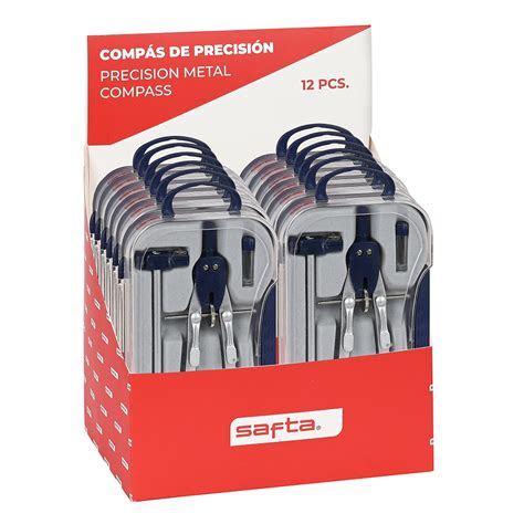 EXPOSITOR 12 PCS COMPAS DE PRECISION SAFTA