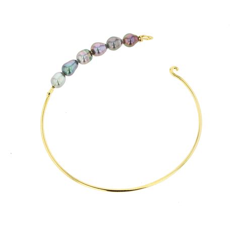 Wire Keshi Bangle Hinerava Jewelry