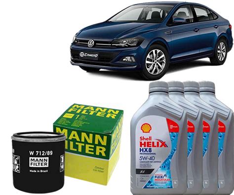 Kit Revisão Troca De Óleo 5w40 e Filtro Vw Virtus 1 0 TSi 2017 2018