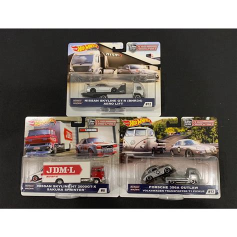 Hot Wheels Team Transport E Aero Lift Skyline Gt R Bnr Sakura Sprinter Skyline Ht Gt X