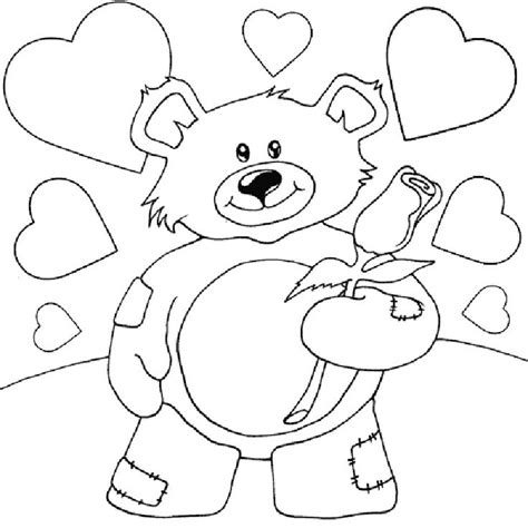 Teddy Bear With Flowers Coloring Pages Teddy Bear Coloring Pages