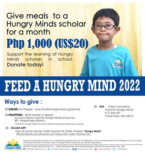 Help Us Provide Meals To Our Learners Food For Hungry Minds