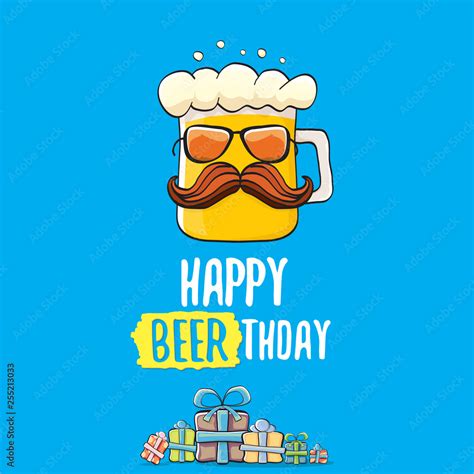 Happy Beerthday Vector Greeting Card Or Print Happy Birthday Party