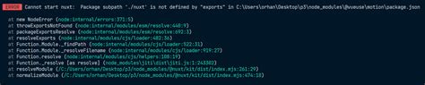 Nuxtjs3 Nuxt3 With VueUse Motion Cannot Start Nuxt Package Subpath