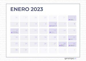 Calendario genético enero 2023 Genotipia