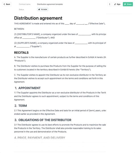 Free Distribution Agreement Template