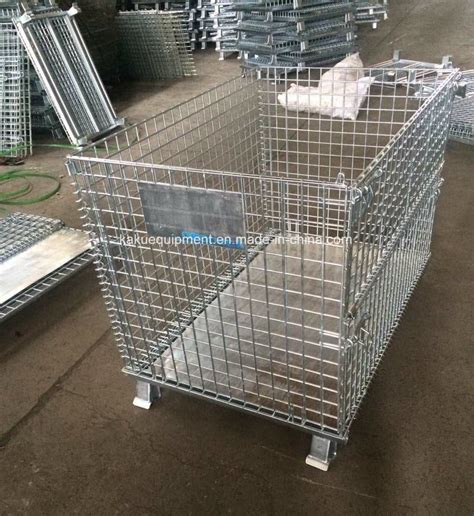 Stackable Galvanized Steel Heavy Duty Wire Mesh Stillage With Iron