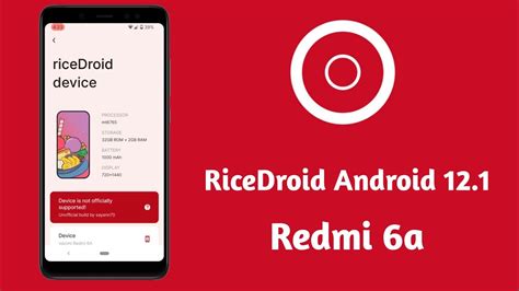 RiceDroid Android 12 1 Redmi 6a Cactus YouTube