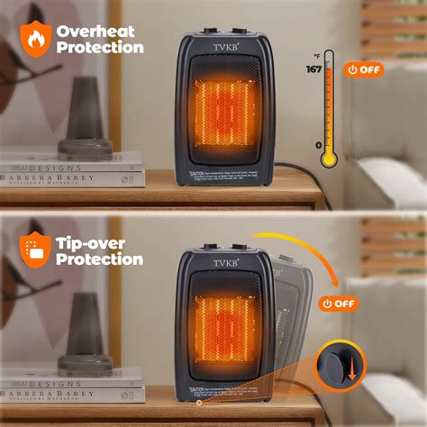 Portable Electric Space Heater for Office, 1500W Small Room Heaters for ...