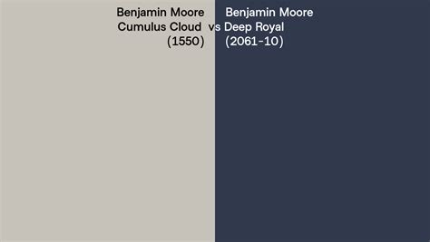 Benjamin Moore Cumulus Cloud Vs Deep Royal Side By Side Comparison