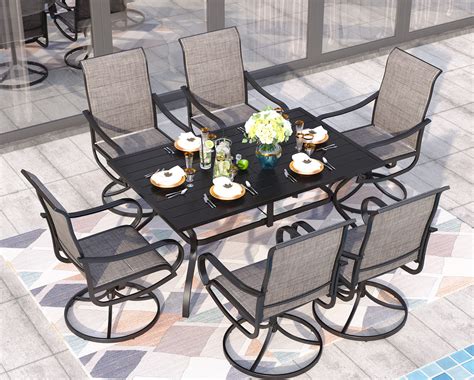 Buy Sophia William Patio Dining Set 7 Pieces Outdoor Metal Furniture