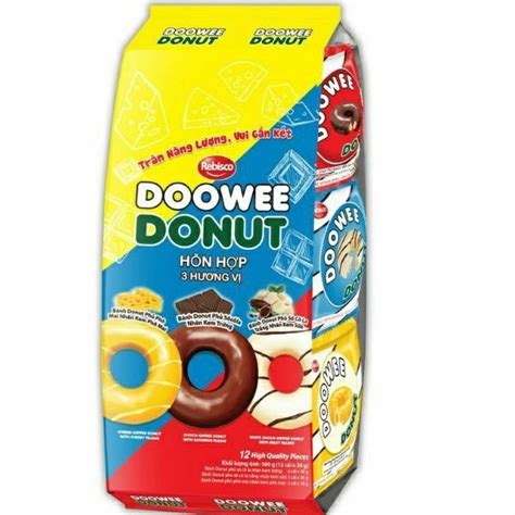 Túi 12 Bánh Doowee Donut Phủ Socola Nhân Kem 30g Lazada Vn