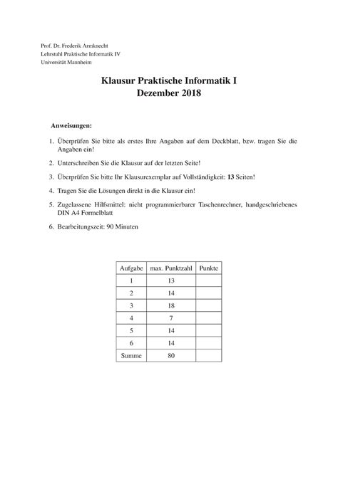 Klausur Pi Klausur Prof Dr Frederik Armknecht Lehrstuhl