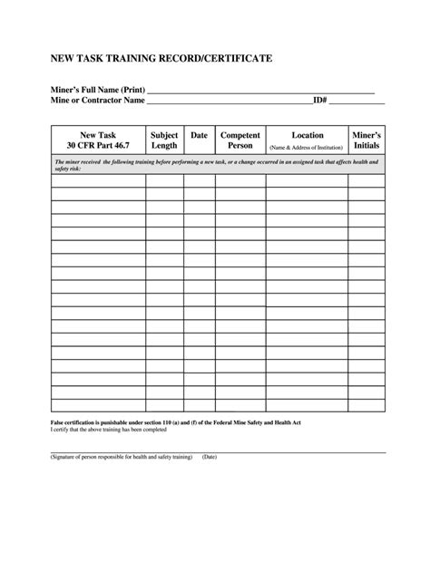 Training Record Fill Online Printable Fillable Blank Pdffiller