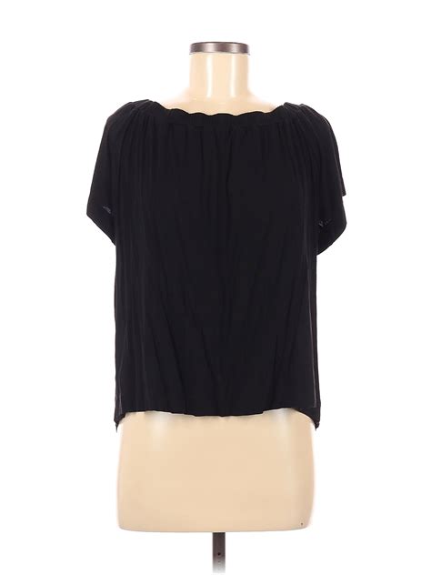 Ann Taylor Loft Solid Black Short Sleeve Top Size M 72 Off Thredup