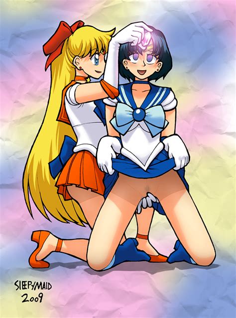 Rule 34 2girls Ami Mizuno Bishoujo Senshi Sailor Moon Blonde Hair Bow