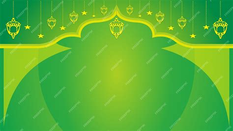 Premium Vector | Green Islamic horizontal background free vector