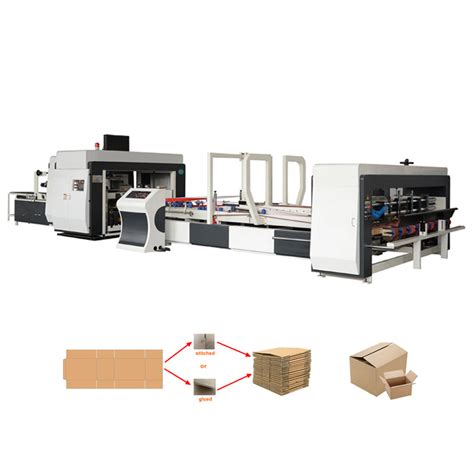 Corrugated Box Folding Gluing Stitching Machine With Counting Unit