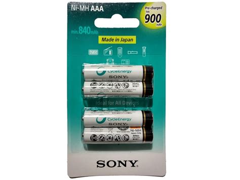 Pila Aaa Sony Cycle Energy Recargables 900 Mah Blister X 4 Tres Mares