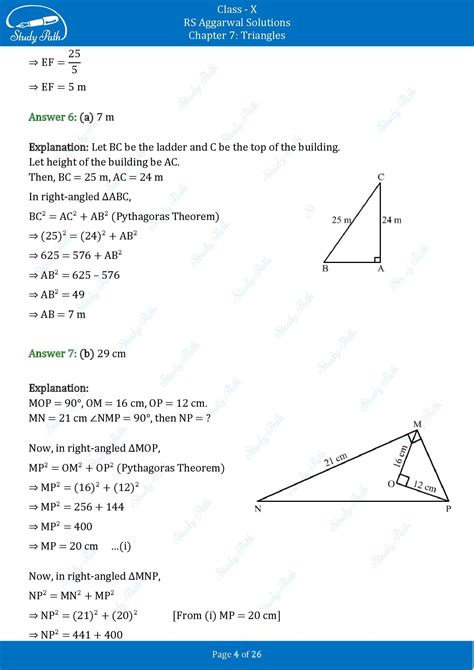 RS Aggarwal Solutions for Class 10 Chapter 7 Triangles Multiple Choice