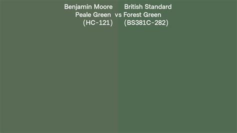 Benjamin Moore Peale Green Hc 121 Vs British Standard Forest Green