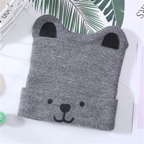 Chapeau Pour Bébé Mignon Ours De Dessin Animé Bonnet Pour Garçons Et