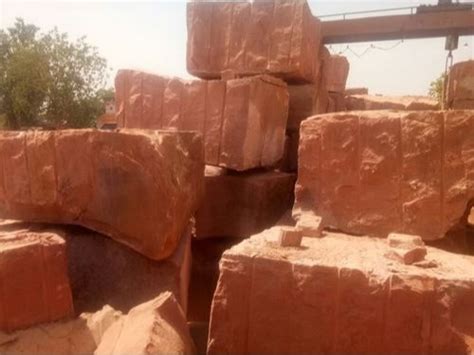 Barphani Natural Dholpur Red Stone Block For Flooring Thickness To