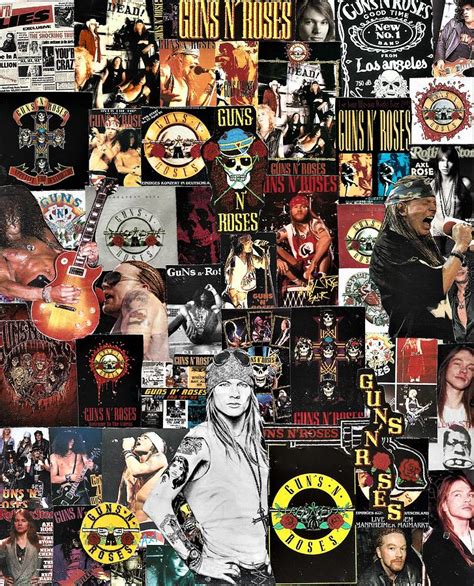 Guns N Roses Collage 2 Painting By Doug Siegel Pixels