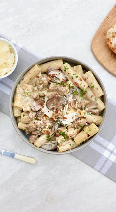 Quick And Delicious Creamy Mushroom Sausage Rigatoni Recipe