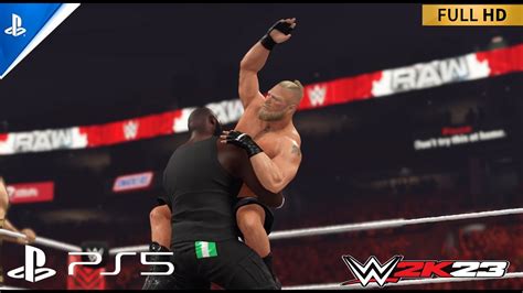 Wwe K Gameplay Brock Lesnar Vs Omos And Big Show On Match