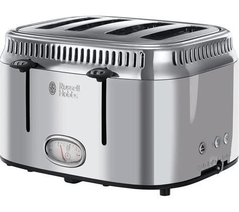 Buy Russell Hobbs Retro 21695 4 Slice Toaster Silver Free Delivery