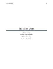 Mid Term Exam Docx Mid Term Exam 1 Mid Term Exam Rajneesh Srivastav