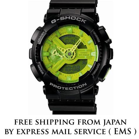 Casio G Shock Ga 110b 1a3jf Hyper Color Black Green New Authentic Watch Japan Casio Casio G