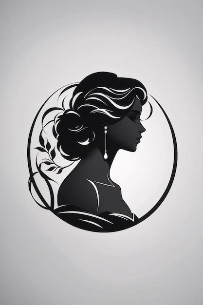 Premium AI Image | Elegant black and white lady woman flat illustration ...