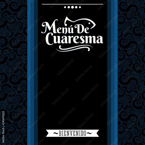 Menu De Cuaresma Lenten Menu Spanish Text Lent Sea Food Vector Menu