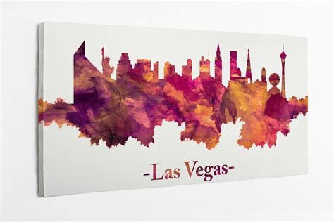 Obraz Na P Tnie Homeprint Panorama Miasta Los Vegas Na Czerwono