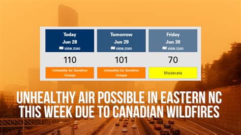 Unhealthy Air Possible In Eastern Nc This Week Due To Canadian