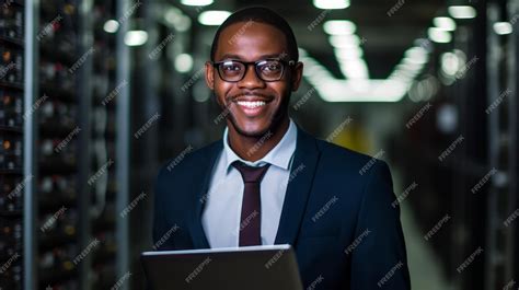 Premium Photo Portrait Of African American System Administrator