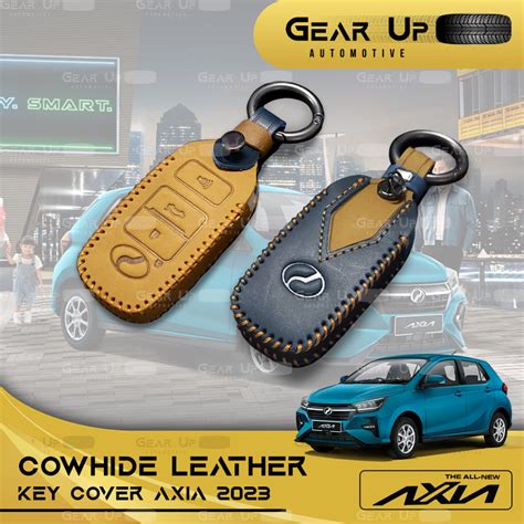 𝐊𝐄𝐘 𝐂𝐎𝐕𝐄𝐑 𝐂𝐀𝐒𝐄 NEW Perodua AXIA 2023 2024 Sarung Kunci Leather